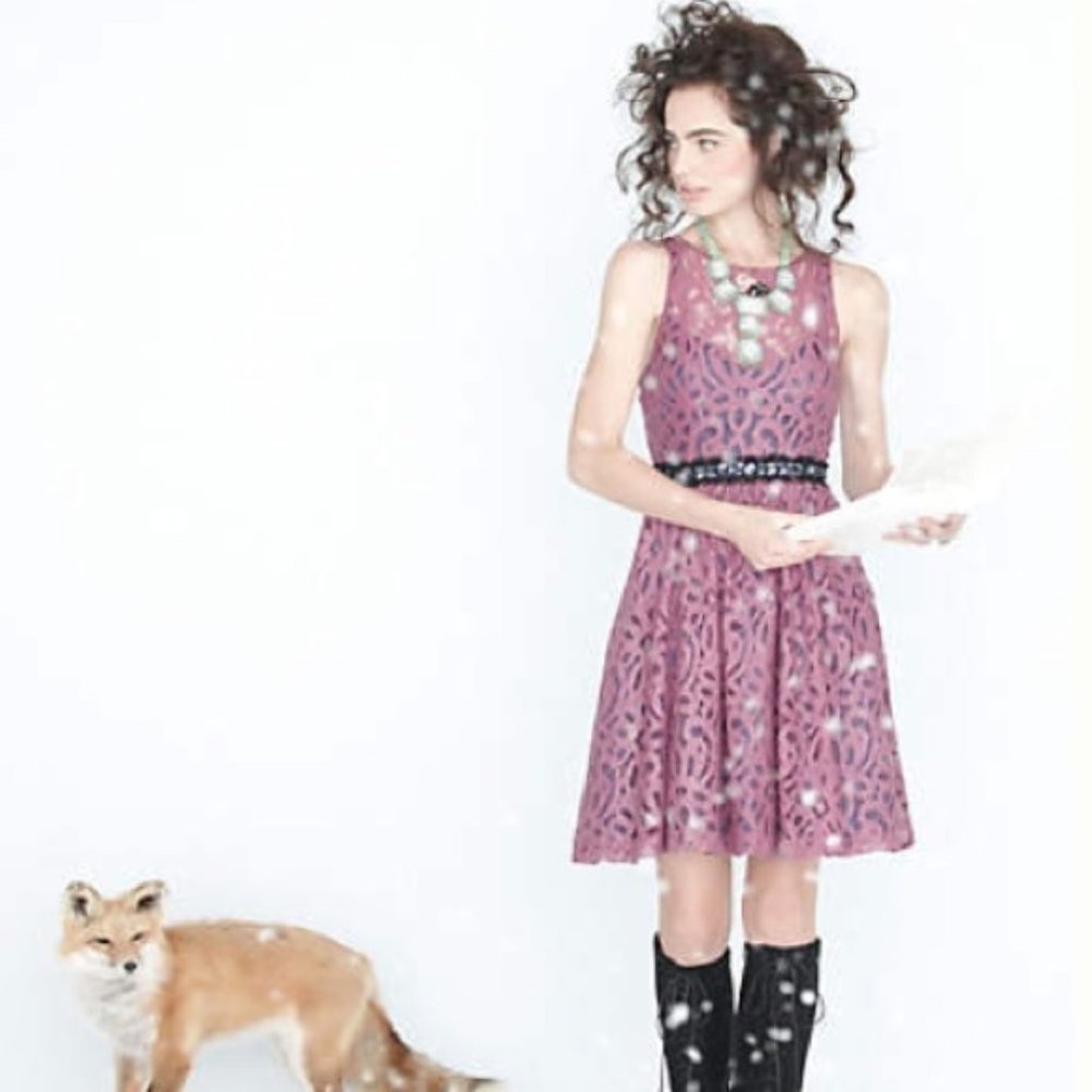 ANTHROPOLOGIE Tracy Reese Purple Lace Tulle Puffy